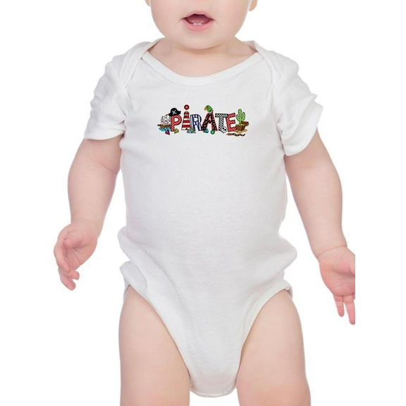 Pirate Doodle Text Bodysuit Infant -Image by Shutterstock, 24 Months