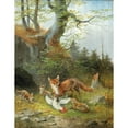 thumbnail image 2 of Moritz Müller 19x24 Gold Ornate Framed and Double Matted Museum Art Print Titled - Young Fox Family with Prey, 2 of 4