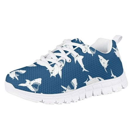 

Pzuqiu Cute Cartoon Shark Print Kids Running Shoes Comfortable Air Mesh Shoes Casual Sneakers Lightweight Child Shoes Size 2