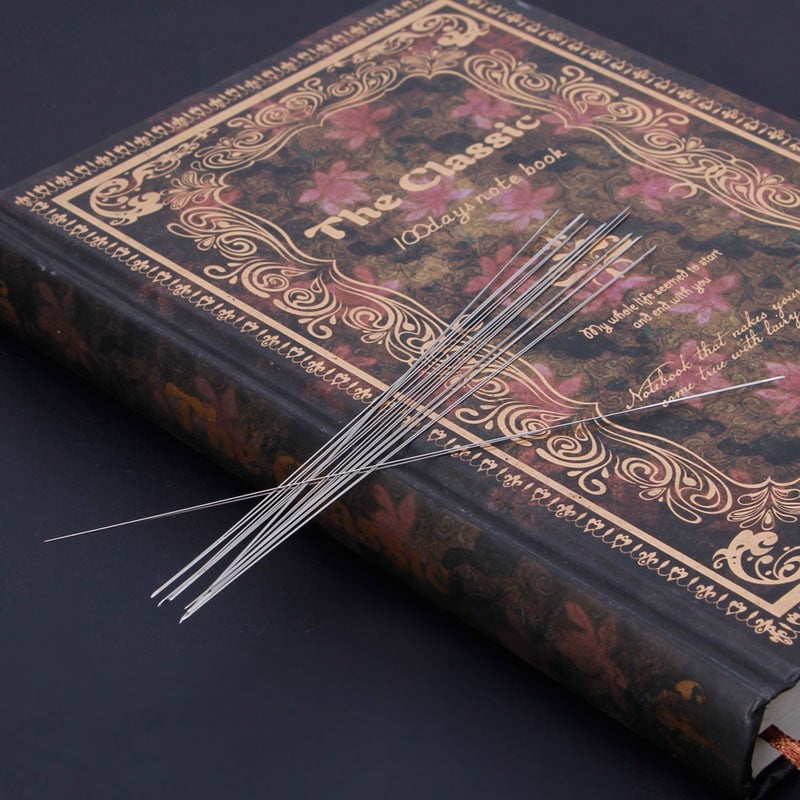 Dull Silver Big Eye Curved Beading Needles Special For Beads And Pearls String Cord Threading Easy Making Tools