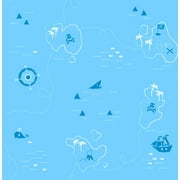 Fine Decor Charlie Blue Treasure Map Wallpaper