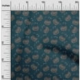 thumbnail image 1 of oneOone Cotton Poplin Twill Teal Blue Fabric Cat Face Animal Sewing Material Print Fabric By The Yard 56 Inch Wide, 1 of 4