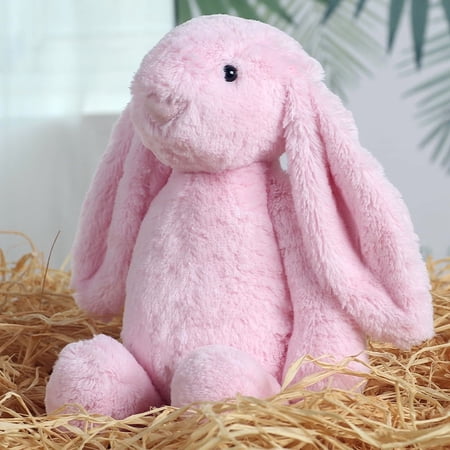 ValHome Easter Bunny Toys Bunny Stuffed Animal – 9.8 Soft Bunny Plush Toys Easter Basket Stuffers Rabbit Toy Huggable Pillow – Stuffed Bunny Easter Decorations Birthday Gifts for Kids (Blush Pink)