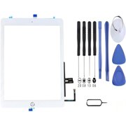 White Touch Glass Digitizer Replacement Kit for iPad 6 6th Gen 9.7" 2018 A1893 A1954, Outer Touch Screen with Home Button, No LCD, No Touch ID, Full Repair Tools