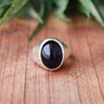 thumbnail image 2 of Black Onyx Gemstone Ring, 925 Sterling Pure Silver Ring, Oval Cut Onyx, Men / Women Ring, Silver Band Ring, Statement Ring, Handmade Ring,,,, 2 of 4