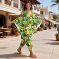 thumbnail image 4 of Xixirimido Vibrant Tropical Floral Print Women Kaftan Dresses Plus Size Swimsuit Coverup Batwing Sleeve Summer Bathing Suit Caftan Loungewear Beach Cover Up, 4 of 7