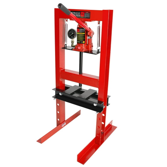Shininglove 6-Ton H-Frame Hydraulic Shop Press w/ Hydraulic Gauge – Heavy-Duty Floor Press for Bending, Straightening Metal, Bearings, U-Joints (35.4" Height)