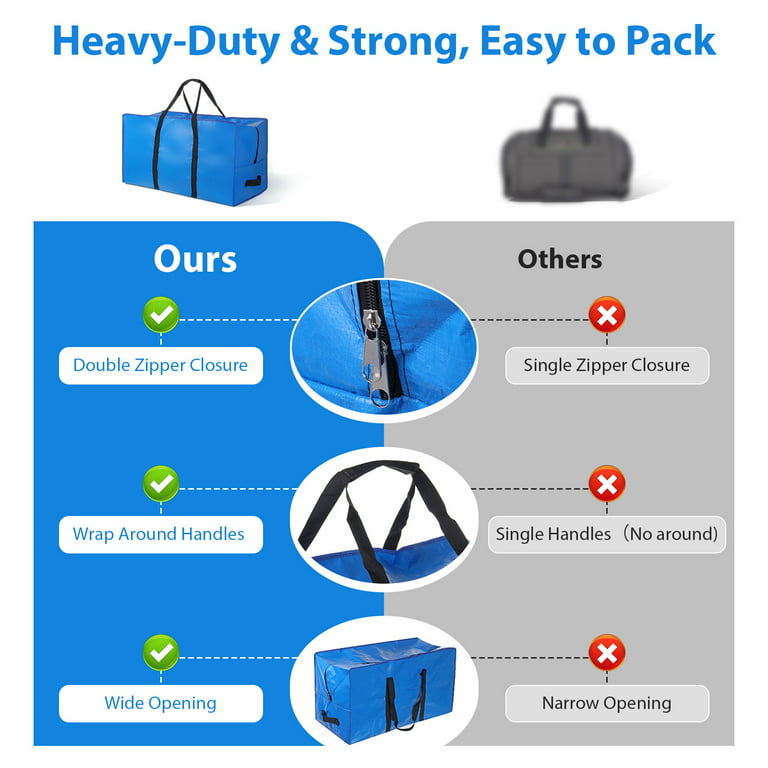 4 Pack Heavy Duty Moving Bag Extra Large Storage Bags Strong Handles Space  Saver