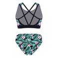 thumbnail image 2 of YONGHS Girls' Beach Sport 2-Piece Bikini Set Swimsuit Crop Top with Swim Briefs Bathing Suit Lily 14, 2 of 5