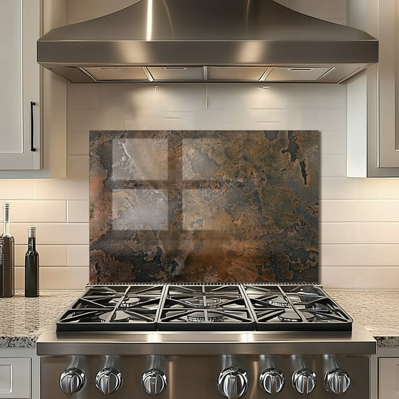 Mottled Wall Tempered Glass Backsplash For Kitchen Behind Stove,Stove Back Top Cover,Easy to Clean Glass Splashback, Sink Cover Splash Guard,Home Kitchen Wall Decor