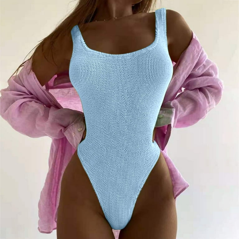 WSTIEZHI Sport One-Piece Dress Solid Color Small Chest Gathered Women Back  Cover Belly Was Thin And Fresh Spring Conservative Swimsuit : :  Fashion