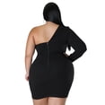thumbnail image 5 of AURA Women Sexy Off Shoulder Bodycon Dress Long Sleeve Ruched Mini Dress Elegant Party Dress, 5 of 6