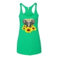 thumbnail image 2 of Wild Bobby, Elephant Sunflower Cute Love Animal Lover Tri-Blend Racerback Tank Top, Envy, Small, 2 of 3
