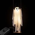thumbnail image 5 of Vintage Halloween Decorations Outdoor Swinging Ghost, Spooky Halloween Porch Decor Ghost Hanging Decor, Halloween Ghost Decor Goth Accessories for Yard Garden Halloween Party Decorations, 5 of 6