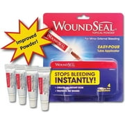 WoundSeal Topical Powder Wound Care First Aid for Cuts, Scrapes and Abrasions Single Use, 4 count (Packaging May Vary)