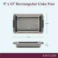 thumbnail image 3 of Anolon Advanced Bakeware Nonstick Rectangular Cake Pan, 9-Inch x 13-Inch, Gray with Silicone Grips, 3 of 5