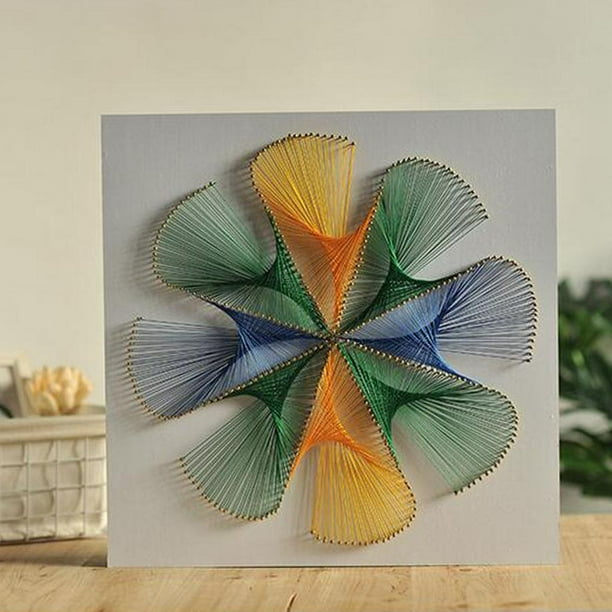 Luzkey String String Art, Arts And Crafts , Adult Crafts, Geometric Flower Petals Decor For Adults, String Art Patterns, Crafting S Multicolor 40x40cm