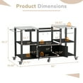 thumbnail image 5 of VEIKOUS 65" Outdoor Metal Grill Cart with Wheels, Portable Stainless Steel BBQ Table w/ 5 open shelves for Patio, Backyard，Black, 5 of 15