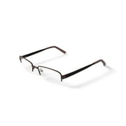 Contour Men's FM9188 Rectangular Prescription Eyeglasses with Case, Dark Brown