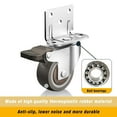 thumbnail image 3 of Side Mount Casters, 1.5 Inch Furniture Wheels, L-Shaped Rubber Casters Set of 4, 360-Degree Locking Swivel Top Plate Small Castor Wheels for Furniture, Baby Bed, Kitchen, Cabinet, Table., 3 of 6