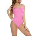 thumbnail image 4 of Summer Savings Clearance Swimsuit Qonioi One Piece Swimsuit for Women, Women One Piece Swimsuit U Neck Swimwear Slimming Strap Backless Beach Swimwear Bathing Suits Pink XXL, 4 of 7