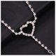 thumbnail image 3 of Cadena de corazón con diamantes de imitación, joyería en forma de corazón, tanga de cristal, tanga, tanga, tanga, bikini, cinturón de cristal, cadena para mujer (plata), 3 of 5
