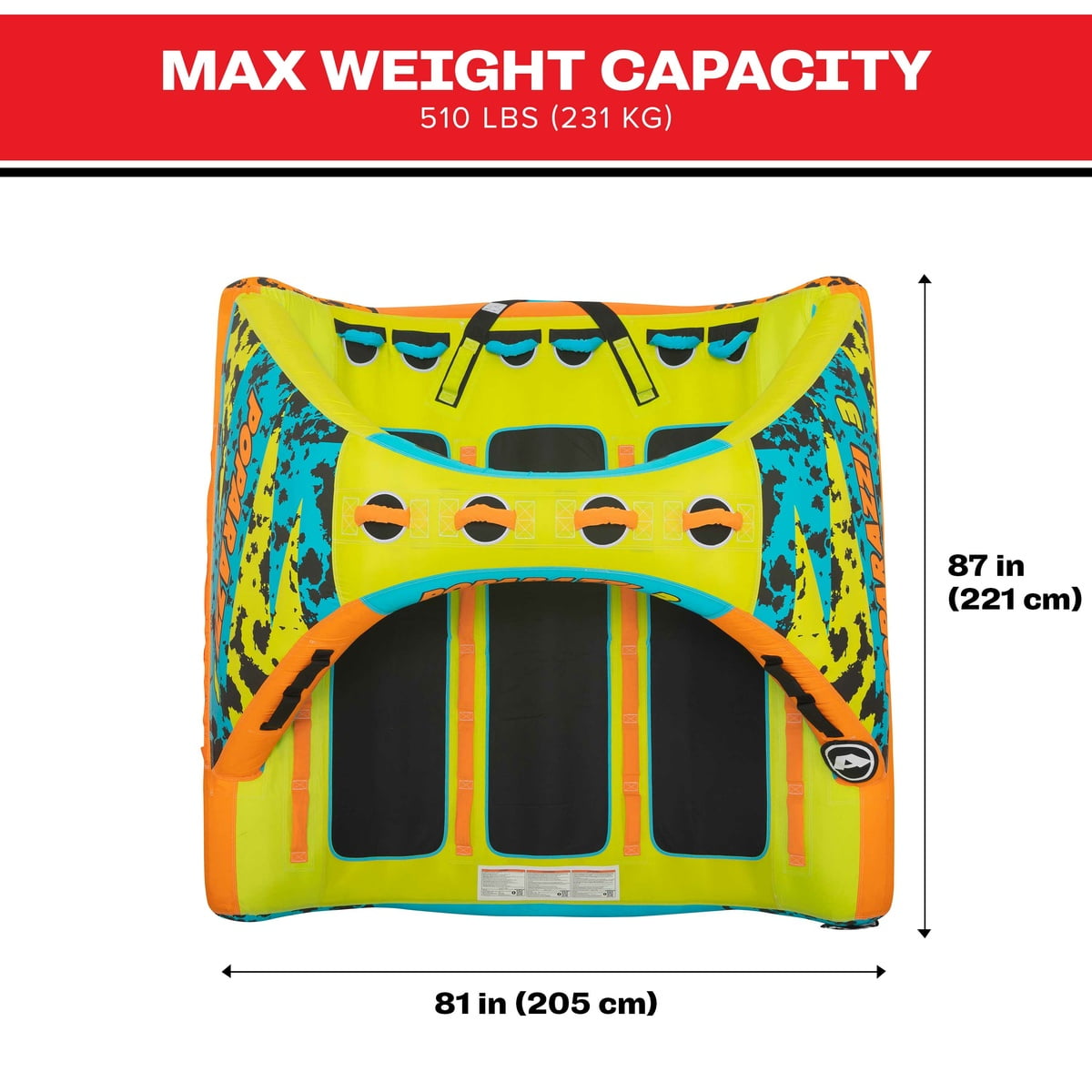 SPORTSSTUFF Poparazzi Inflatable Boating Tube for 1-3 Riders SPORTSSTUFF Poparazzi Inflatable Boating Tube for 1-3 Riders