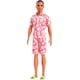 thumbnail image 1 of Barbie Fashionistas Ken Doll #235 with Braided Brown Hair, Wearing Coral Jumpsuit with Hawaiian Print and Green Sandals, 1 of 5