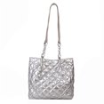 thumbnail image 2 of Bolsa de mujer de otoño invierno con cadena acolchada de algodón acolchado con asa superior (plata) Ehuebsd  Para estrenar, 2 of 8