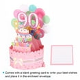 thumbnail image 3 of Tarjeta de Cumpleaños 90 de Uxcell, Tarjeta de Cumpleaños Pop-Out con Tarjeta de Felicitación y Sobre para Regalo de Mujeres y Niñas en Rosa, 3 of 6