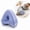 Blue, variant on Knee alignment pillow designed for side sleepers (includes an adjustable strap); made of memory foam to provide leg support and hip alignment, contoured to fit the curves of your legs.