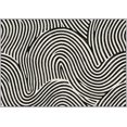 Modern Abstract Area Rugs, Black Cream Pattern Carpet, Washable Non ...