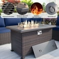 thumbnail image 3 of Gotland 15 Pieces Outdoor Patio Furniture Set with Propane Fire Pit Table Outdoor Sectional Sofa Sets Patio Furniture 43" Gas Fire Pit PE Rattan Patio Conversation Set (Navy Blue), 3 of 7