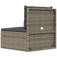 thumbnail image 6 of vidaXL Patio Middle Sofa with Cushions Gray Poly Rattan, 6 of 8
