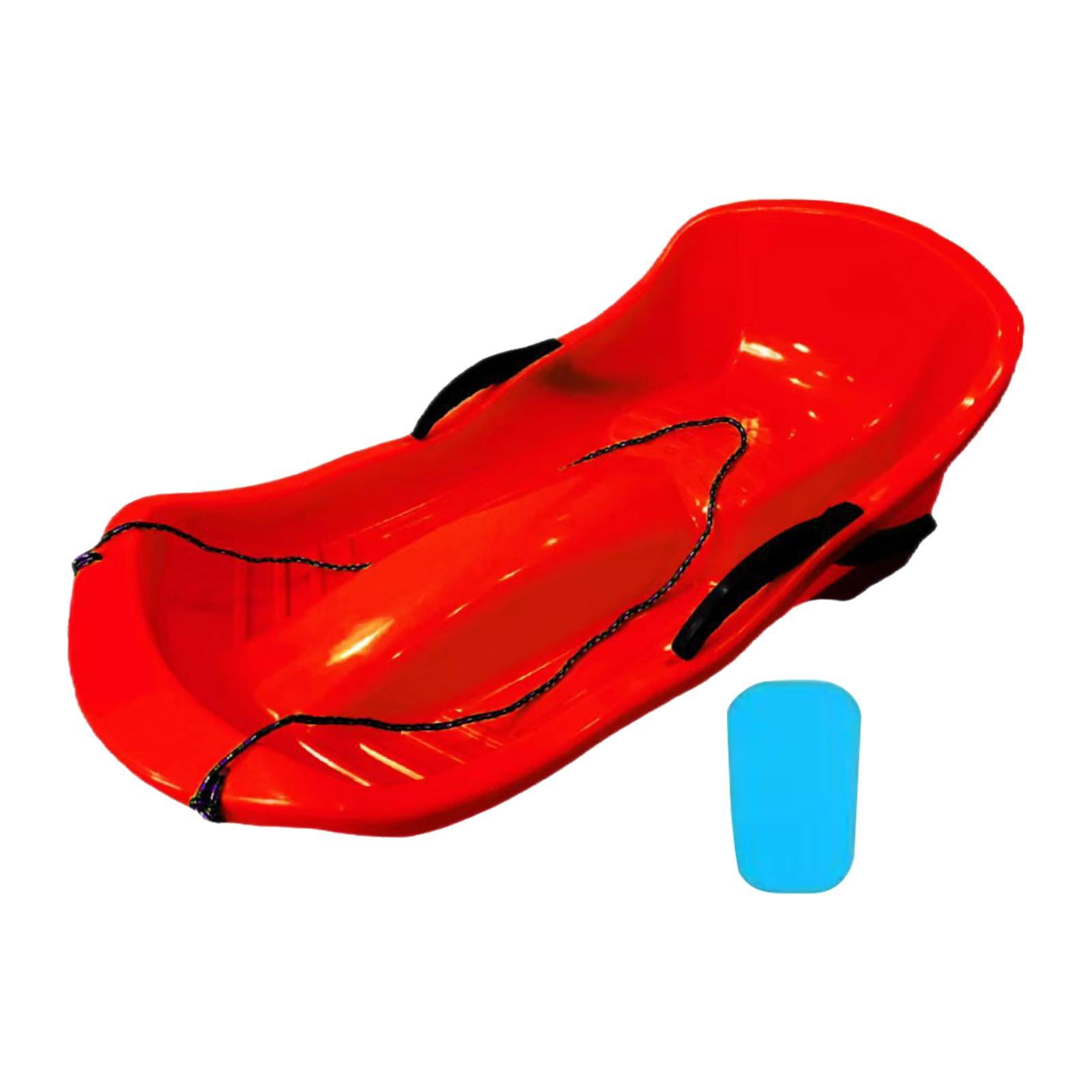 jinwen Luge Classique Résistante à l'Usure avec Corde de Traction Épaissie avec Freins Luge Rouge