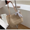 thumbnail image 4 of CoCopeaunts Summer Beach Tote Bag for Women Straw Beach Tote Bow Handbag Hobo Purse for Travel Vocation, 4 of 7