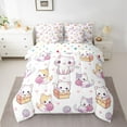 thumbnail image 2 of Homewish Kawaii Purple Kitten Twin Bedding Sets 7-Piece, Cartoon Cat Lover Bedding Comforter Set, Teens Kids Boys Girls Reversible Sheet Sets, Ultra Soft Bedroom Decor, 2 of 7