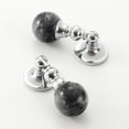 thumbnail image 2 of HDJNal 6 Pcs New Marble Pattern Cabinet Handles - Modern Stone Polished Chrome Aluminum Furniture Pulls, with Solid Brass Base Knob for Bathroom Kitchen Dresser,Black, 2 of 7