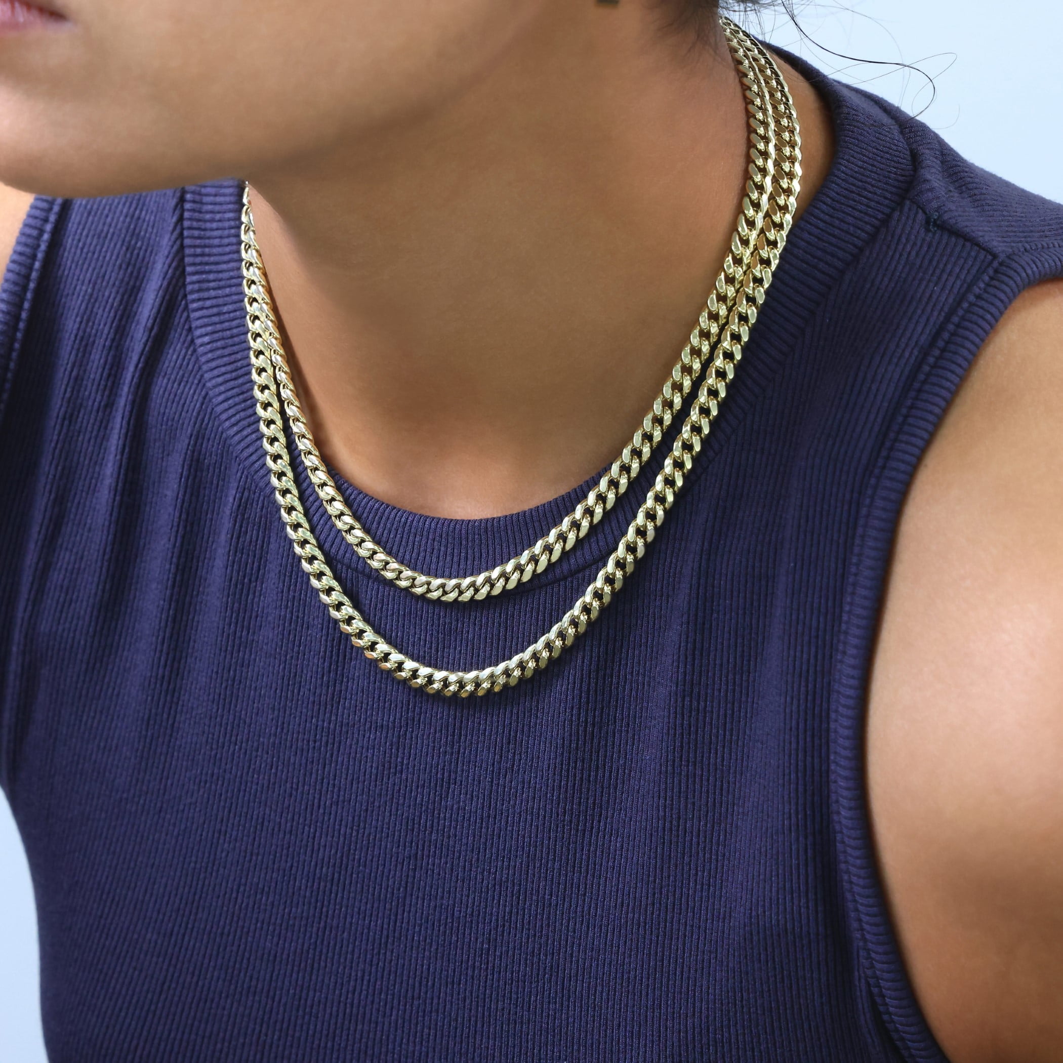 Nuragold 14k Real Yellow Gold Miami Cuban Link 5.5mm Chain Necklace (16"-30") Italian Jewelry for Men & Women