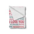 thumbnail image 2 of Love Soft Flannel Fleece Blanket, Emotional Messages in Various World Languages Love Has No Walls Culture Art Theme, Cozy Plush for Indoor and Outdoor Use, 70" x 90", White Grey Red, by Ambesonne, 2 of 6