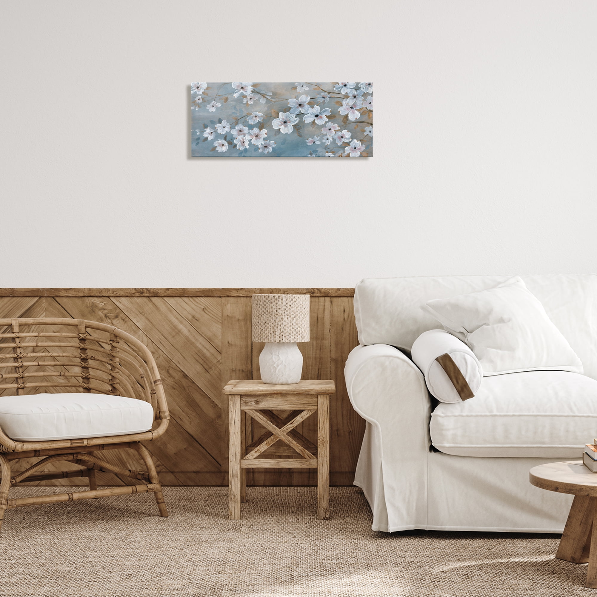 Stupell Industries Traditional Apple Blossoms Plants & Flowers Painting Wrapped Canvas Art Print Wall Art, 24 x 10