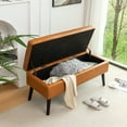 thumbnail image 3 of Miniyam 43" Tufted Storage End of Bed Bench for Bedroom, Entryway, Brown, 3 of 7