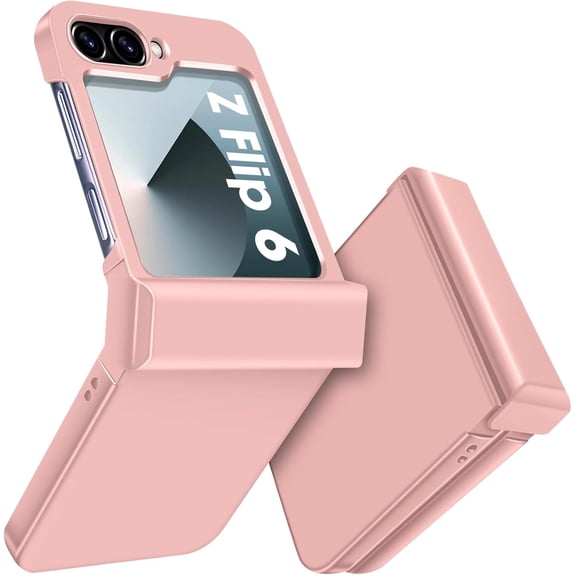for Samsung Galaxy Z Flip 6 Case with Hinge Protection,Full Body Protective Cover Hard PC Ultra Slim Anti-Scratch Shockproof Lightweight Phone Case for Samsung Galaxy Z Flip 6 5G (Pink)