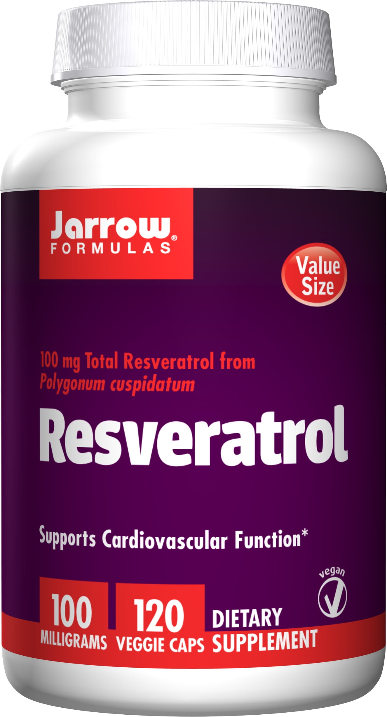 Jarrow Formulas Resveratrol, Supports Cardiovascular Function, 100 mg
