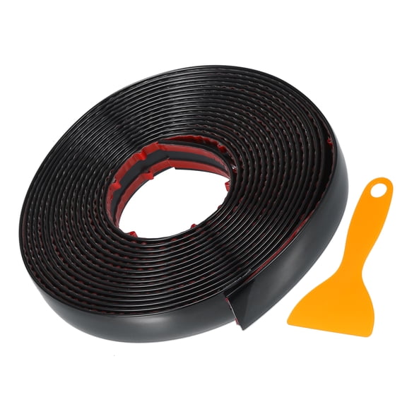 1 Set 3/4" 20mm Width Self Adhesive Car Door Window Bumper Trim Strip Sticker 16Ft 5m Gloss Black