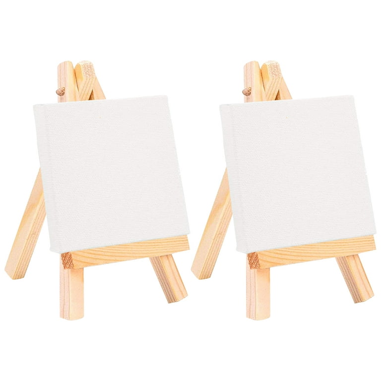 2pcs Wood Painting Show Shelf Easel Foldable Display Easel Wood