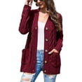 thumbnail image 1 of Fashion Open Front Casual Knit Cardigans Loose Slouchy Oversized Wrap Chunky Sweaters Coat, 1 of 5