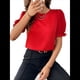 thumbnail image 3 of Blusa de de Corta , Elegante y con Cuello para Mujer, Blusa de Verano. Rojo M, 3 of 6