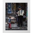 thumbnail image 1 of Russell, Vince 15x18 White Modern Wood Framed Museum Art Print Titled - The Busker And The Boy, 1 of 4