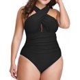 thumbnail image 2 of Women's Swimsuits One Piece Tummy Control Front Cross Backless Swimsuit Bathing Suit, 2 of 5